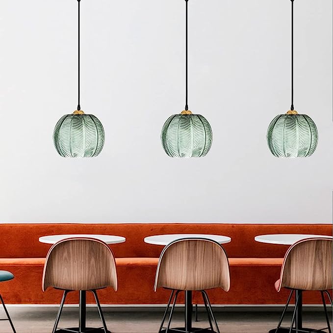 Aalin Pendant Light | Matte Glass Leaf Pattern LED Ceiling Lamp | Adjustable Chain | Dining & Living Room