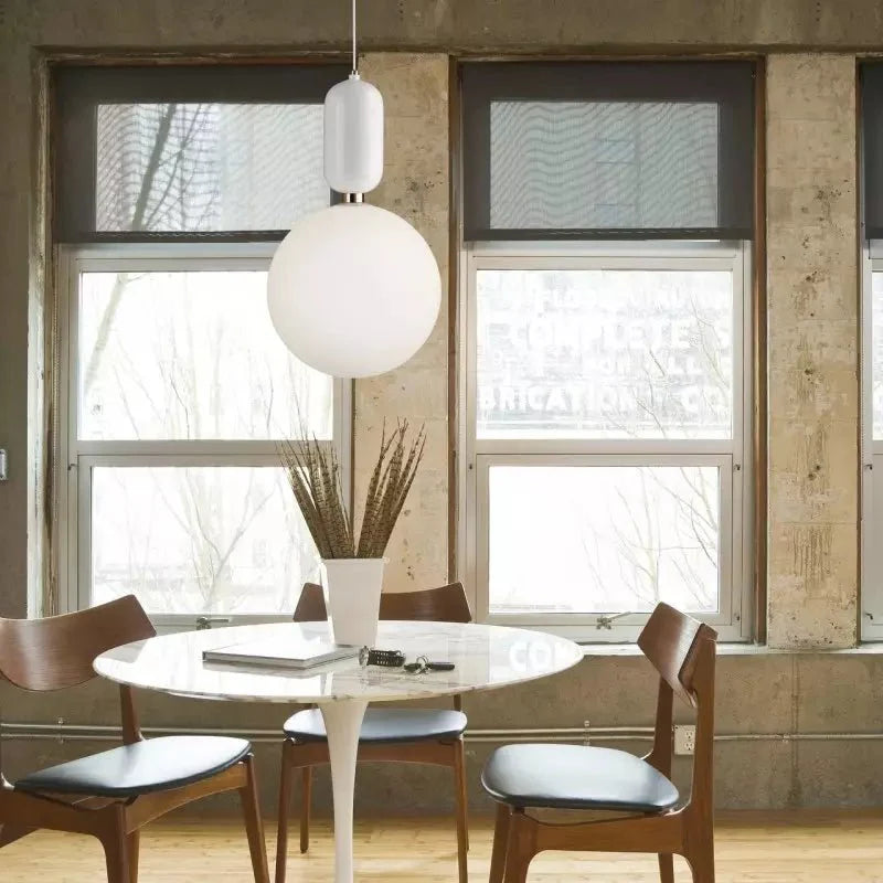 Spherical Pendant Lamp for Dining & Living Room | Glass Globe Design | G9 Light Source | Modern Minimalist Ceiling Lighting