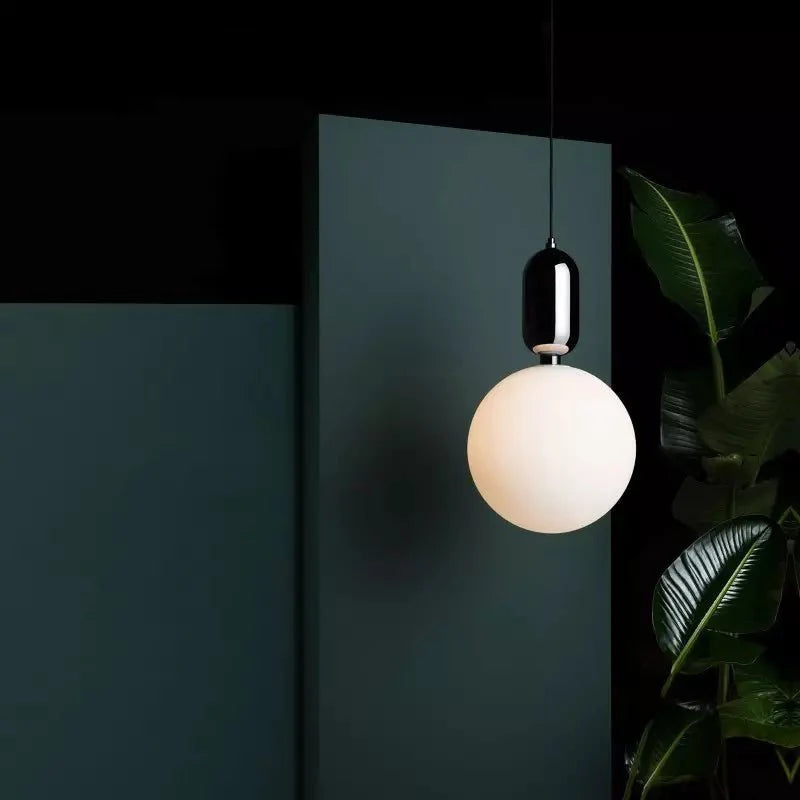 Spherical Pendant Lamp for Dining & Living Room | Glass Globe Design | G9 Light Source | Modern Minimalist Ceiling Lighting