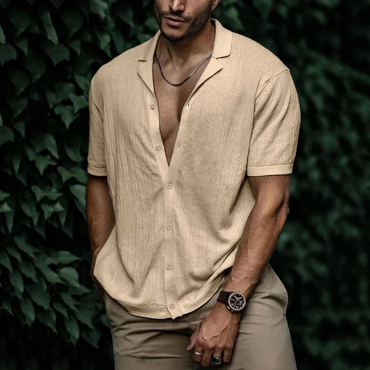 Short Sleeve Summer Shirt with Casual Collar for Men | Ideal for Hot Days