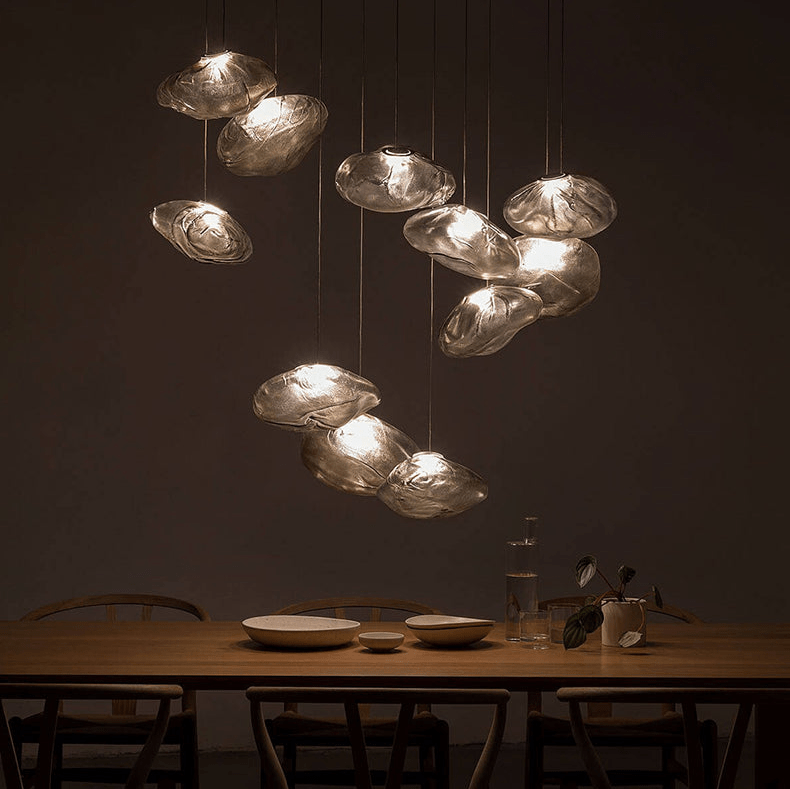 Minimalistic Pendant Lamp Made of Blown Glass