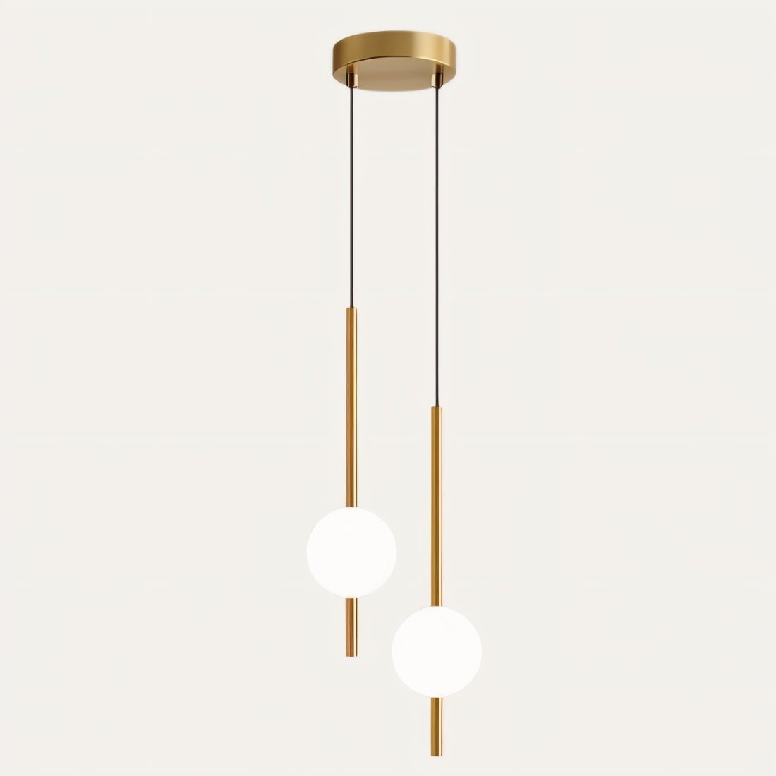 Afzal Pendant Light | Acrylic Globe LED Ceiling Lamp | Adjustable Metal Chain | Scandinavian Modern Interior