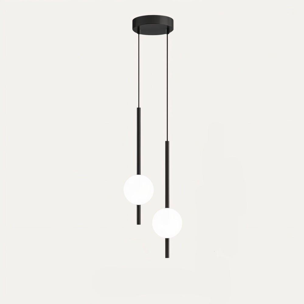 Afzal Pendant Light | Acrylic Globe LED Ceiling Lamp | Adjustable Metal Chain | Scandinavian Modern Interior