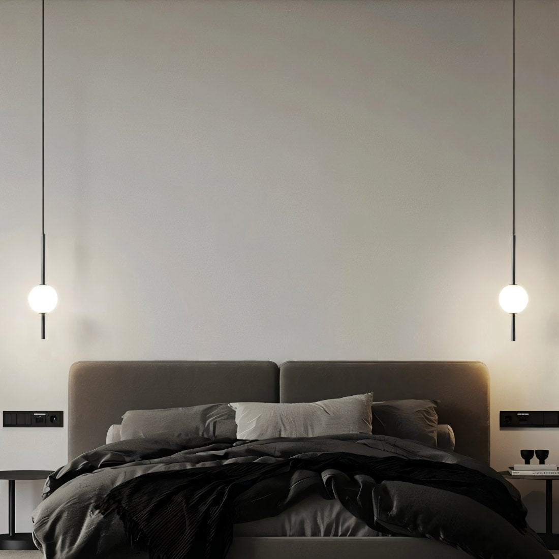 Afzal Pendant Light | Acrylic Globe LED Ceiling Lamp | Adjustable Metal Chain | Scandinavian Modern Interior