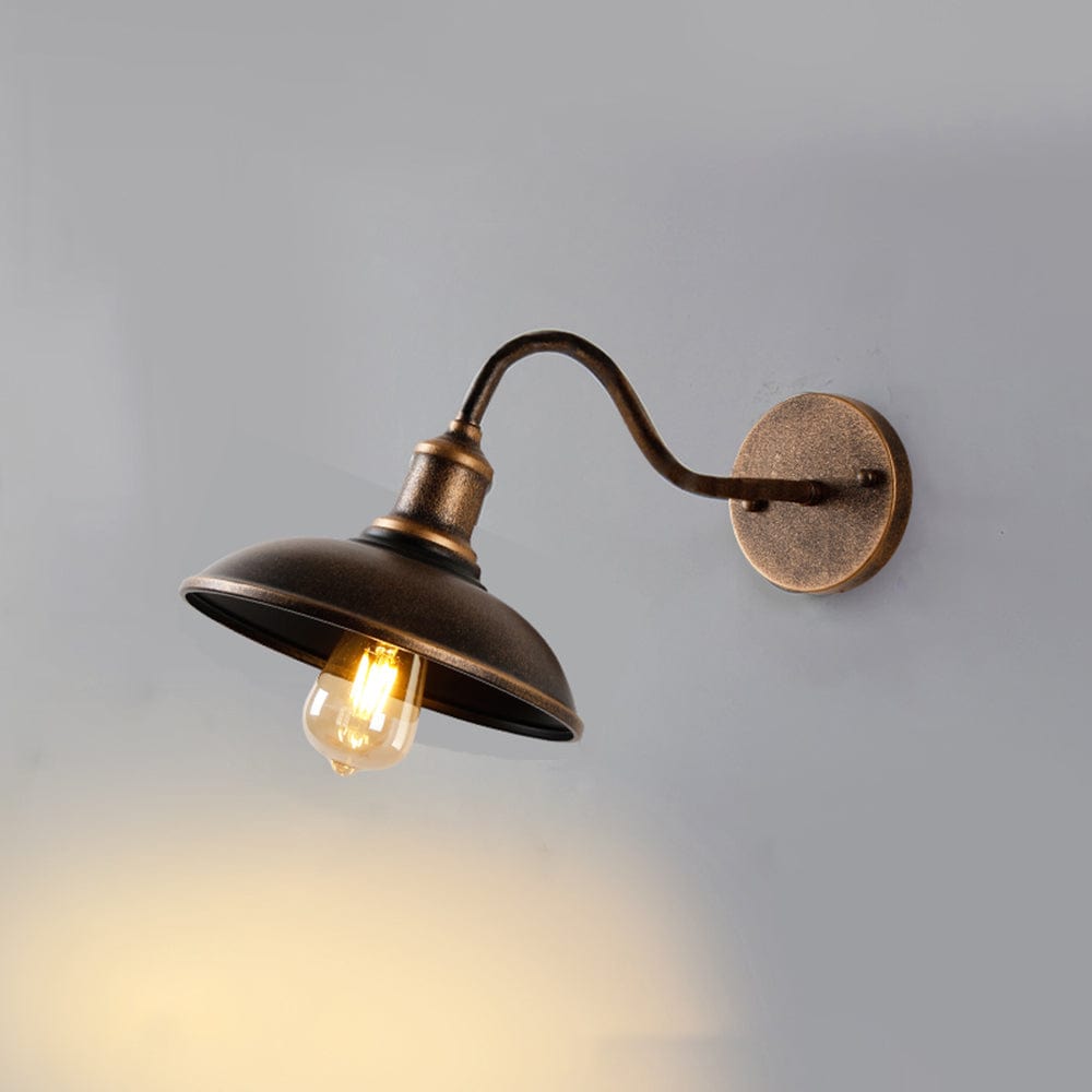 Rustic Outdoor Wall Lamp Antique Brass Bowl Design | IP65 Waterproof LED Light | E27 Wired Patio Garden Lighting Alessio