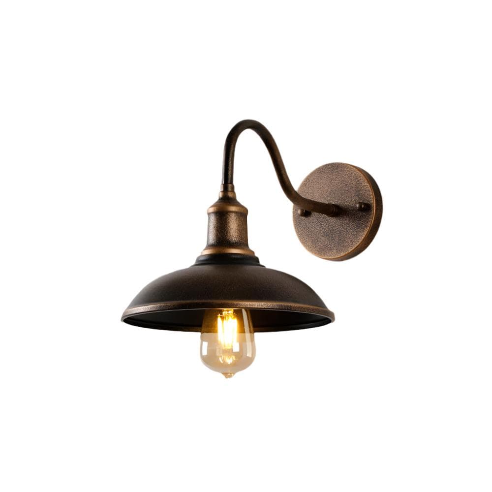Rustic Outdoor Wall Lamp Antique Brass Bowl Design | IP65 Waterproof LED Light | E27 Wired Patio Garden Lighting Alessio