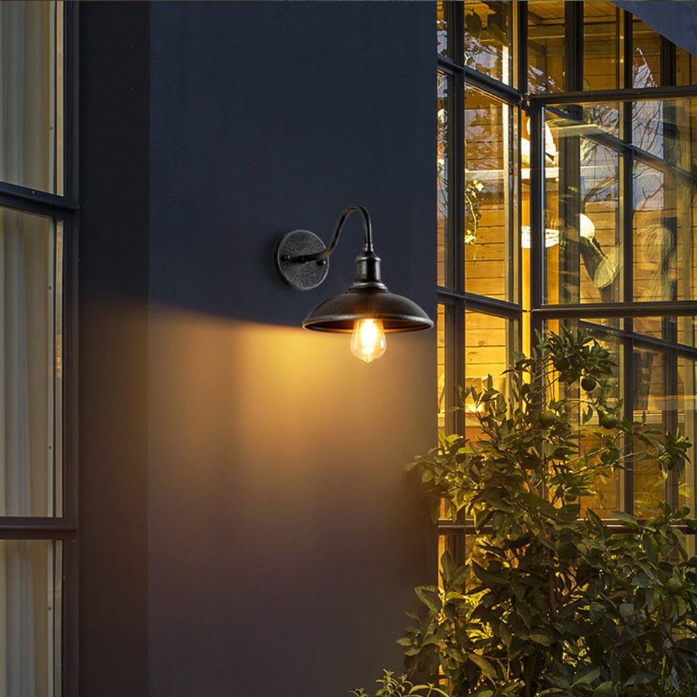 Rustic Outdoor Wall Lamp Antique Brass Bowl Design | IP65 Waterproof LED Light | E27 Wired Patio Garden Lighting Alessio