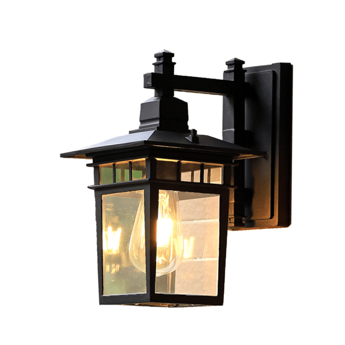 Alessio Black Deco Outdoor Wall Lamp | Adjustable Metal & Glass Sconce | Weatherproof E27 Light | Garden Terrace Balcony