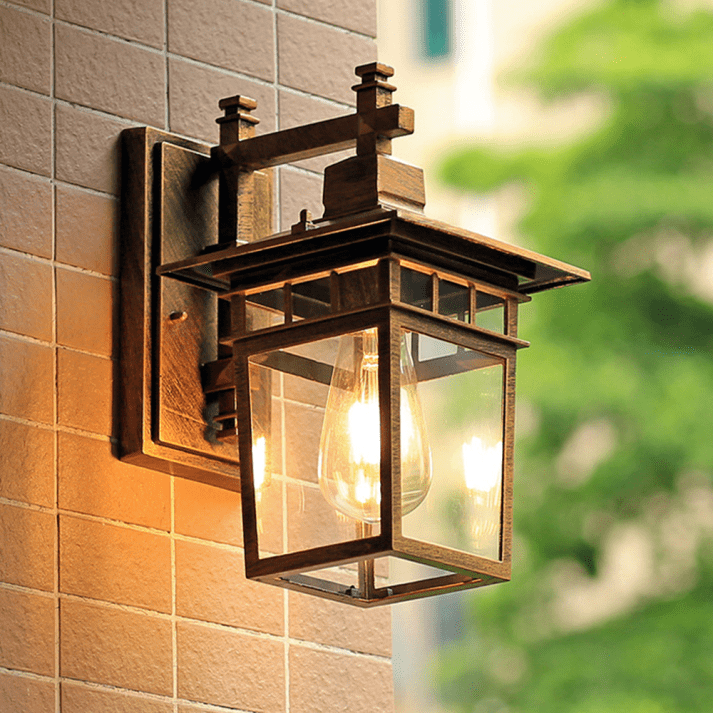 Alessio Black Deco Outdoor Wall Lamp | Adjustable Metal & Glass Sconce | Weatherproof E27 Light | Garden Terrace Balcony