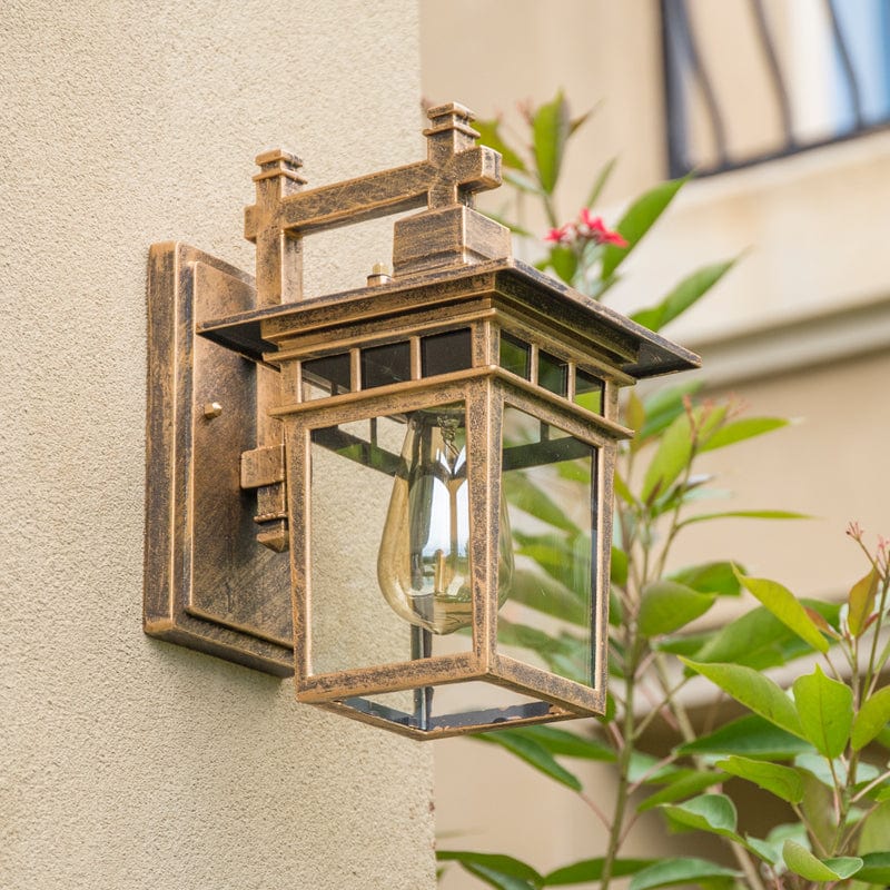 Alessio Black Deco Outdoor Wall Lamp | Adjustable Metal & Glass Sconce | Weatherproof E27 Light | Garden Terrace Balcony