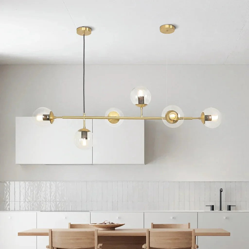 Glass Globe Pendant Light Multi Shade | Metal Frame E27 Max 40W | Opal Clear Smoke Amber | Modern Dining Living Room Lighting Anzo
