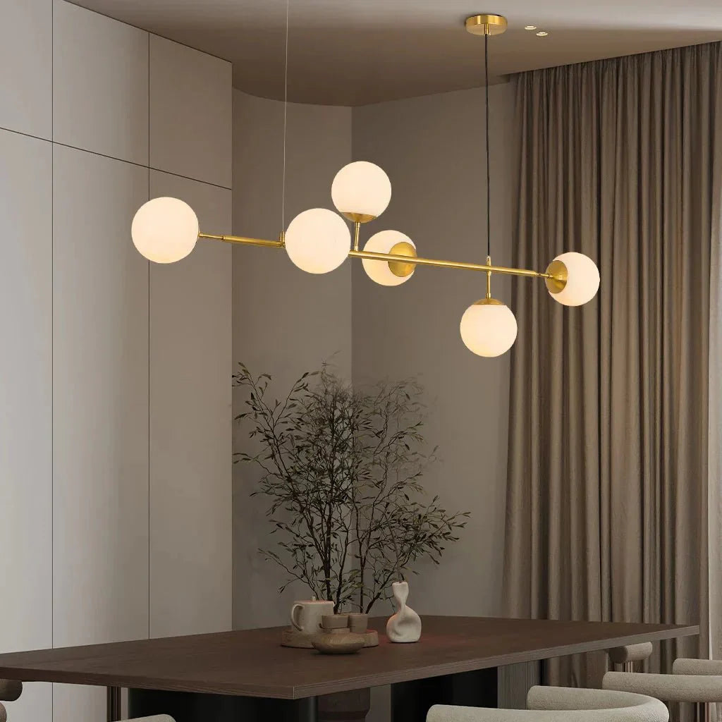 Glass Globe Pendant Light Multi Shade | Metal Frame E27 Max 40W | Opal Clear Smoke Amber | Modern Dining Living Room Lighting Anzo