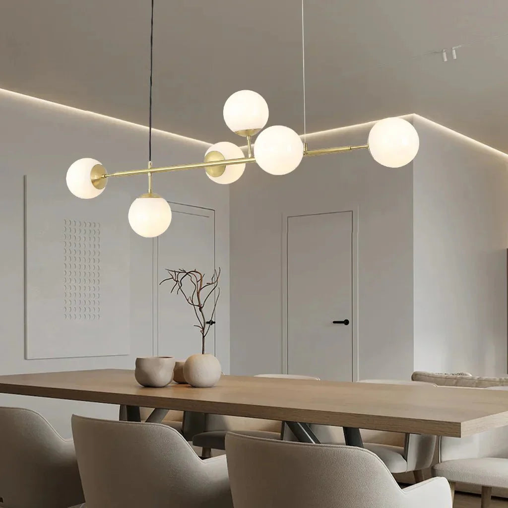 Glass Globe Pendant Light Multi Shade | Metal Frame E27 Max 40W | Opal Clear Smoke Amber | Modern Dining Living Room Lighting Anzo