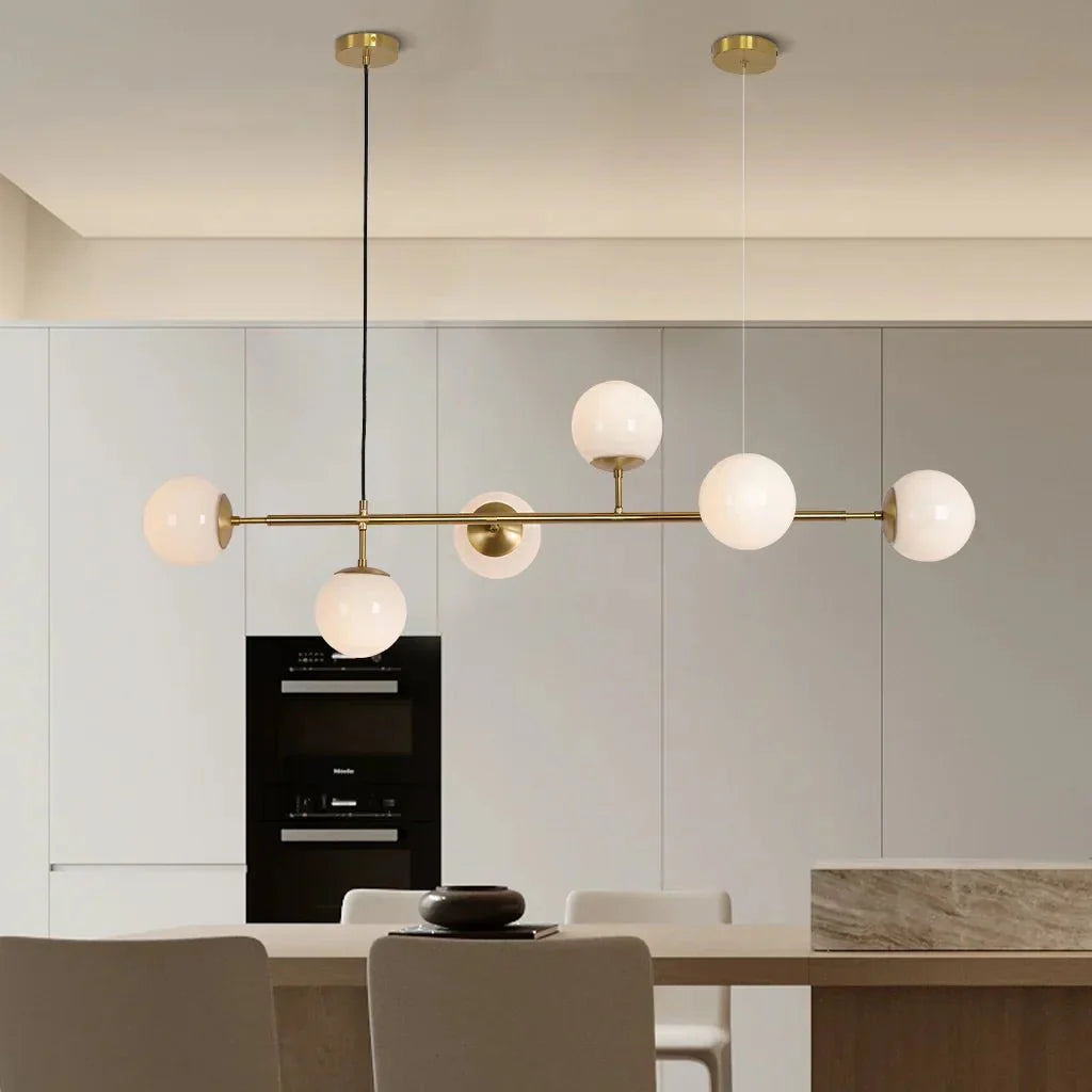 Glass Globe Pendant Light Multi Shade | Metal Frame E27 Max 40W | Opal Clear Smoke Amber | Modern Dining Living Room Lighting Anzo