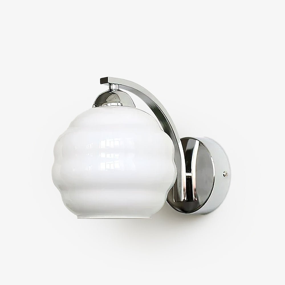 Art Deco Vintage Wall Lamp Glass Shade | Gold or Chrome Finish | E26 E27 LED Compatible | Classic Indoor Wall Lighting