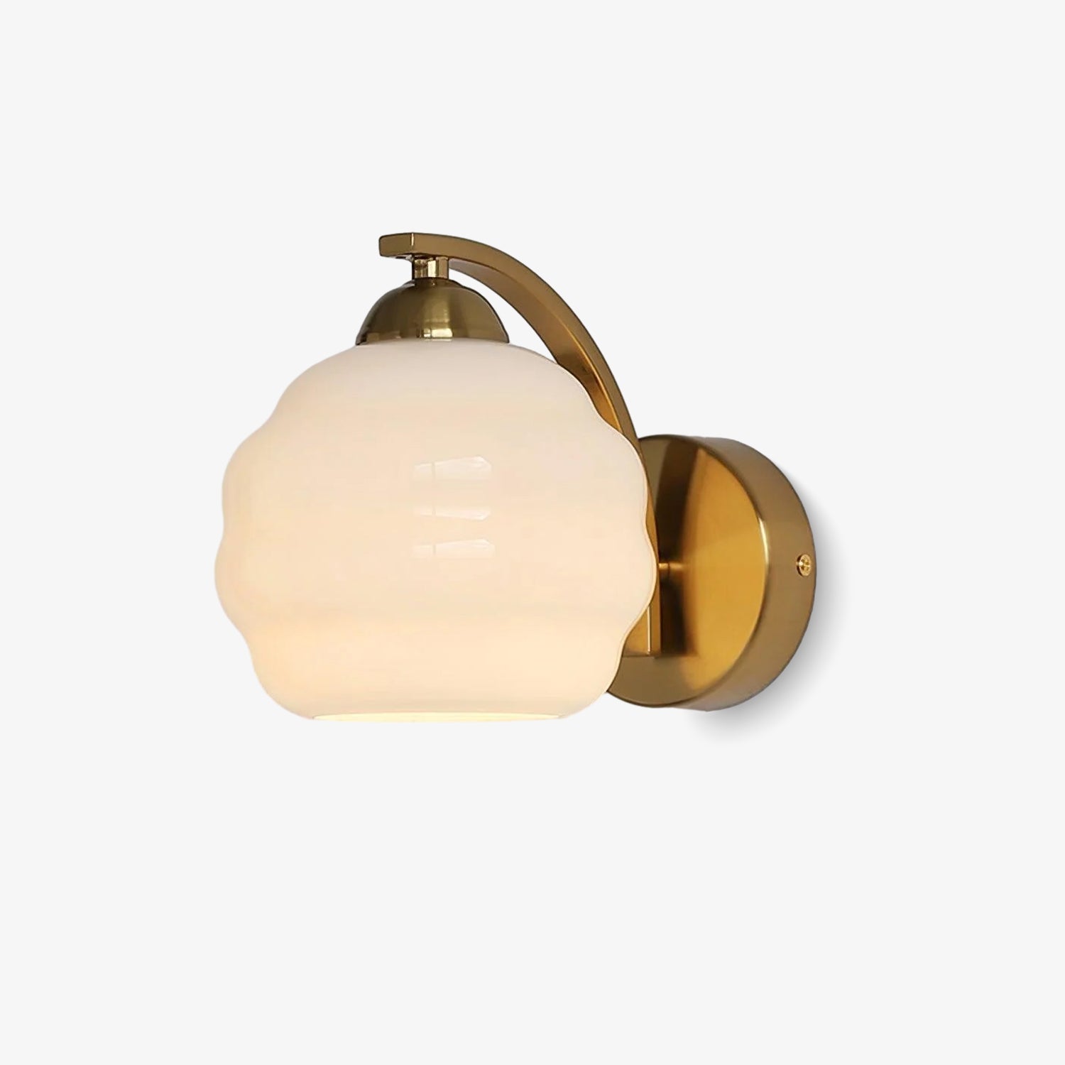 Art Deco Vintage Wall Lamp Glass Shade | Gold or Chrome Finish | E26 E27 LED Compatible | Classic Indoor Wall Lighting