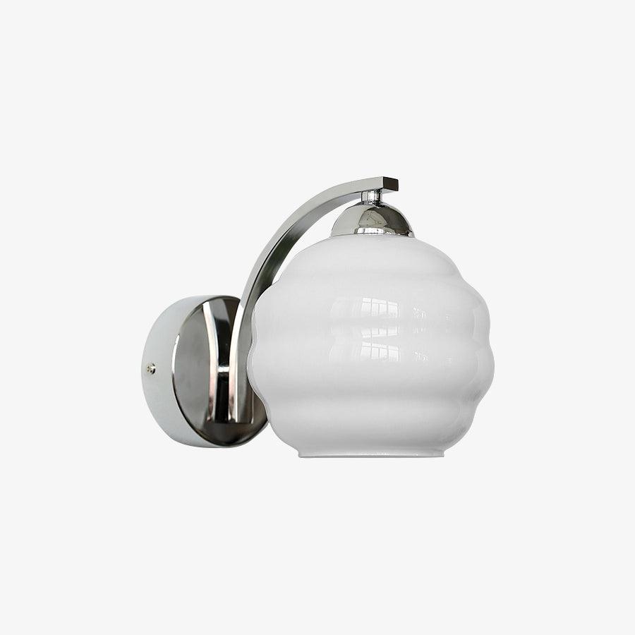 Art Deco Vintage Wall Lamp Glass Shade | Gold or Chrome Finish | E26 E27 LED Compatible | Classic Indoor Wall Lighting