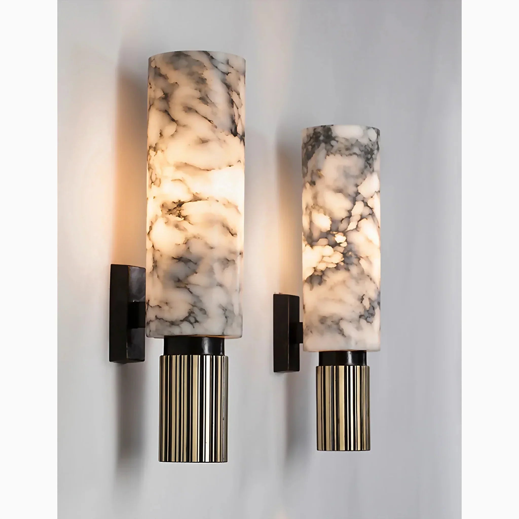 Marble Wall Lamp Modern Design | Natural Stone Wall Light | Copper Finish | E14 LED 5W | Indoor Decorative Lighting