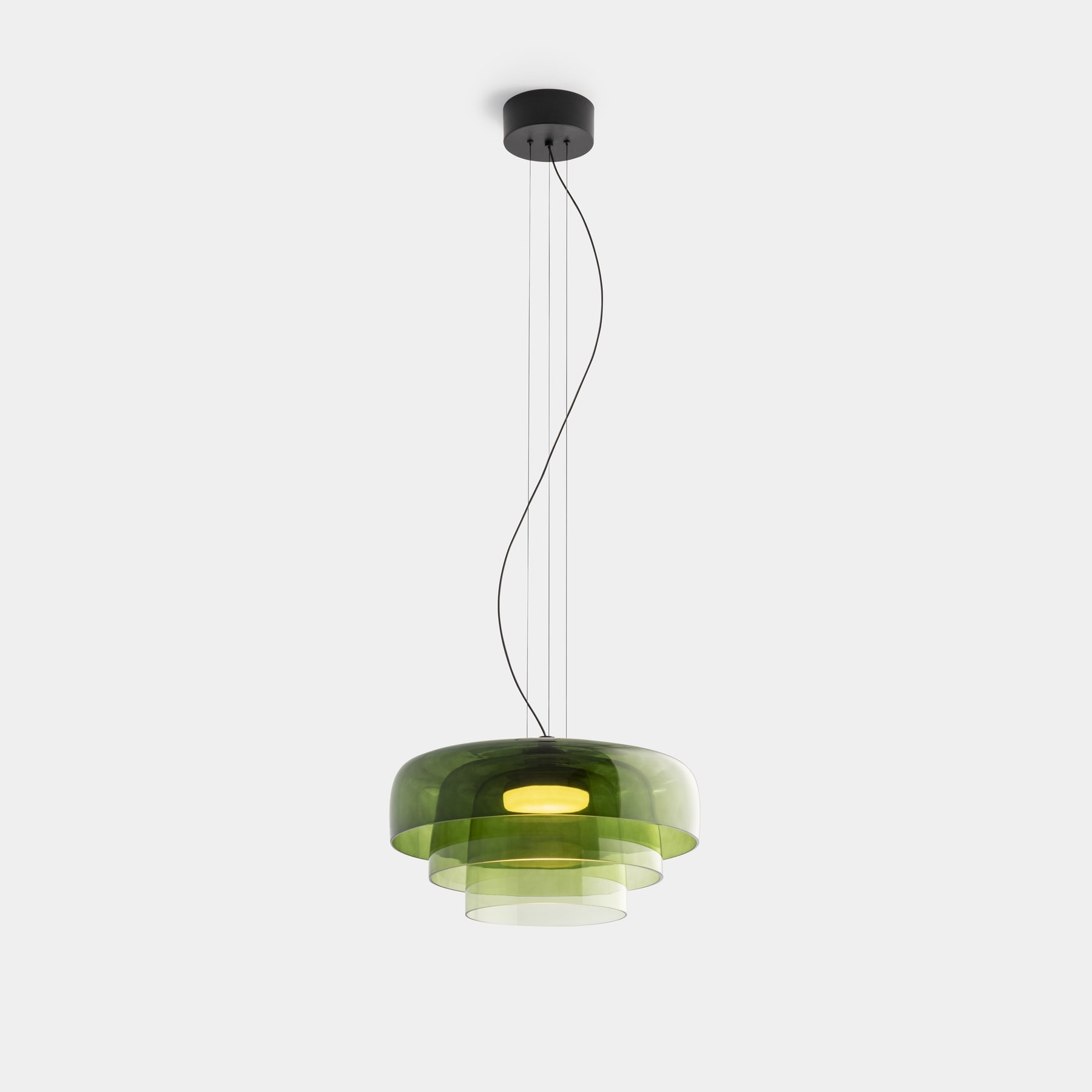 Hanging lamp made of Norwegian glass