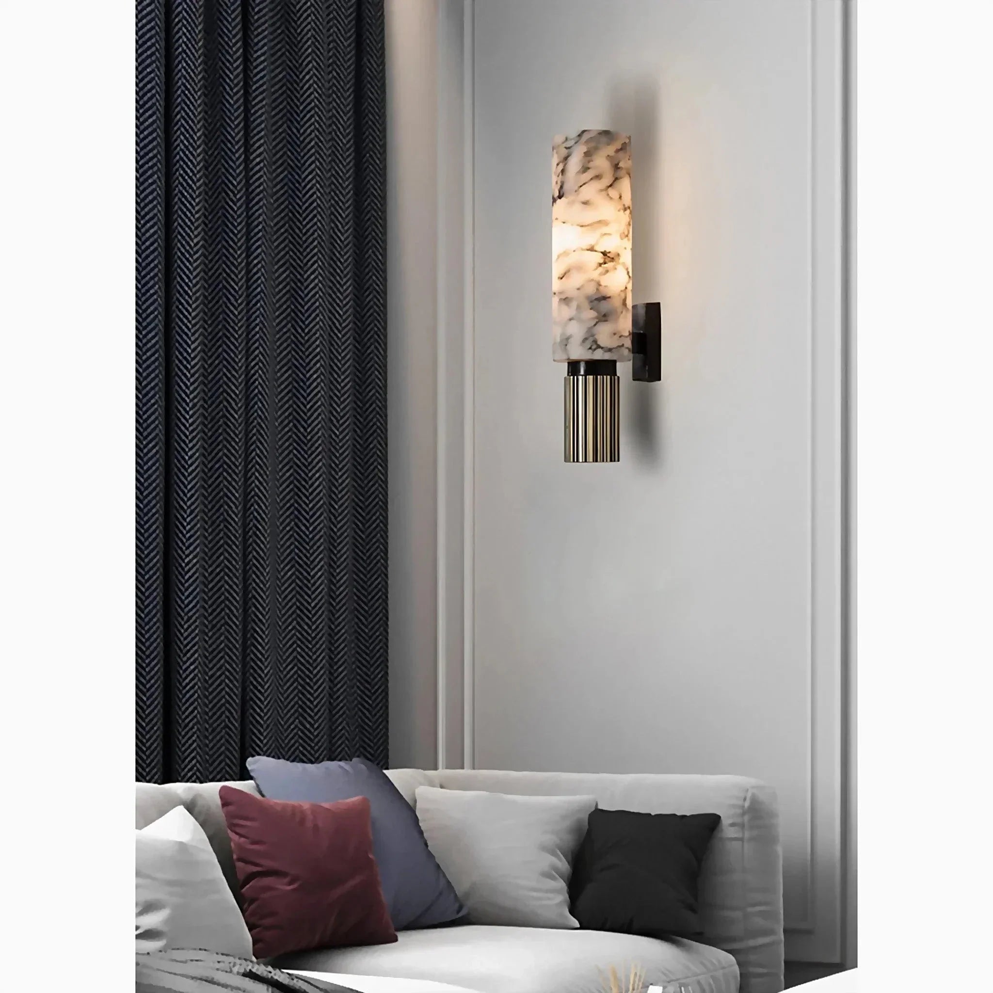 Marble Wall Lamp Modern Design | Natural Stone Wall Light | Copper Finish | E14 LED 5W | Indoor Decorative Lighting