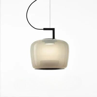 Scandinavian Modern Kitchen Pendant Lamp with Glass Globe | E27 LED Ceiling Light | Iron & Glass Stone | Dining Table Hanging Light
