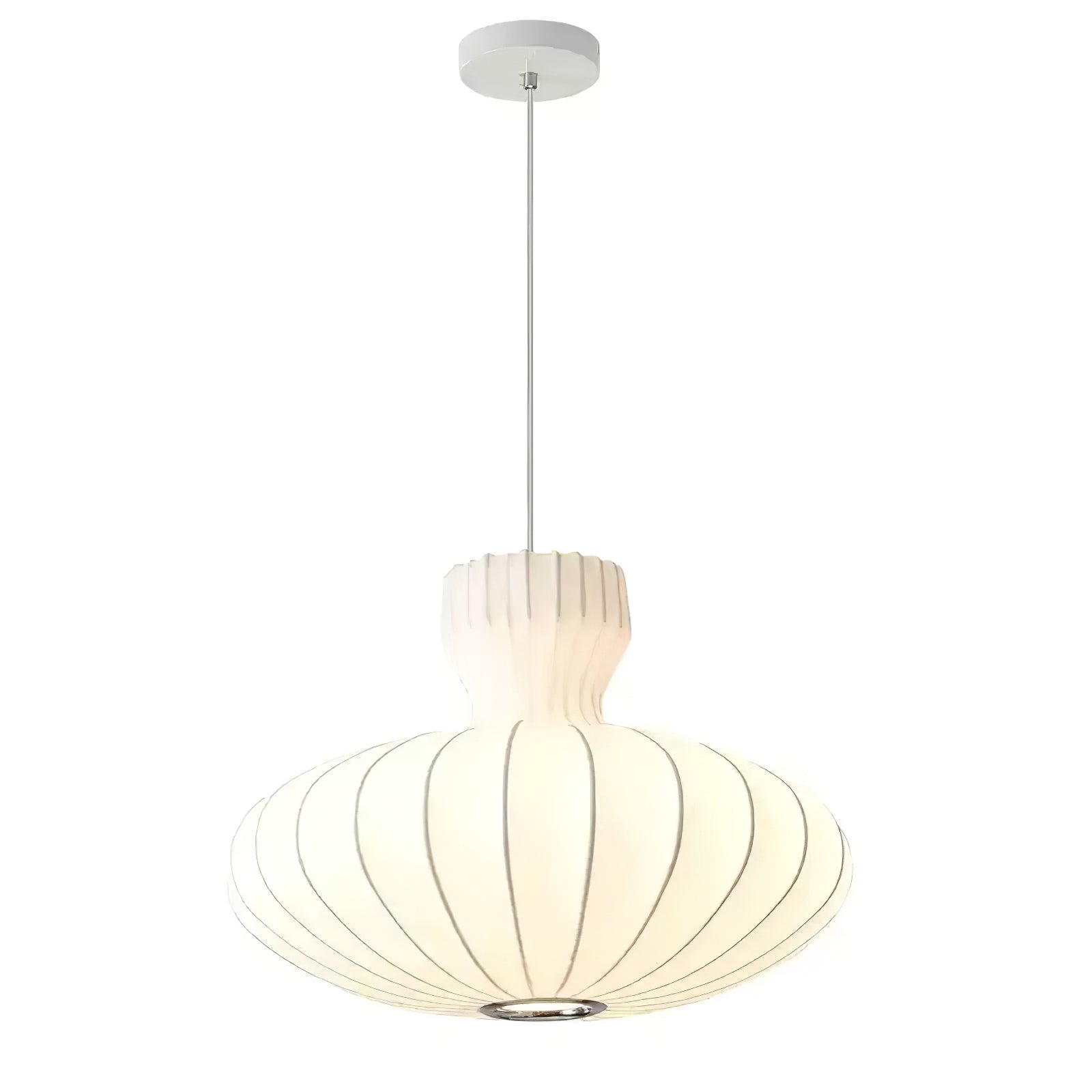 Bella Bloom Pendant Lamp | Pleated Silk Globe Ceiling Light | E26/E27 LED or Edison Bulb | Adjustable Hanging Fixture