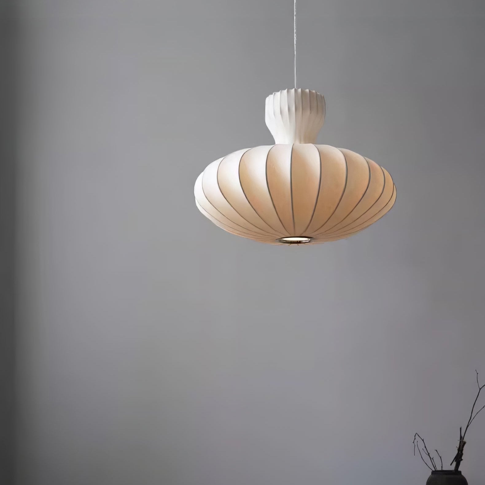 Bella Bloom Pendant Lamp | Pleated Silk Globe Ceiling Light | E26/E27 LED or Edison Bulb | Adjustable Hanging Fixture