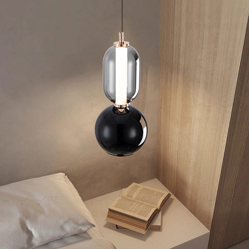 Nordic Creative Pendant Lamp Iron Glass Modern Hanging Light | LED Included | Minimalist Indoor Chandelier | Bedroom Dining Lighting