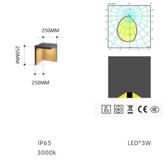 Block Lane Solar Outdoor Lamp | Minimalist LED Concrete Design | Warm White IP65 Waterproof Lighting