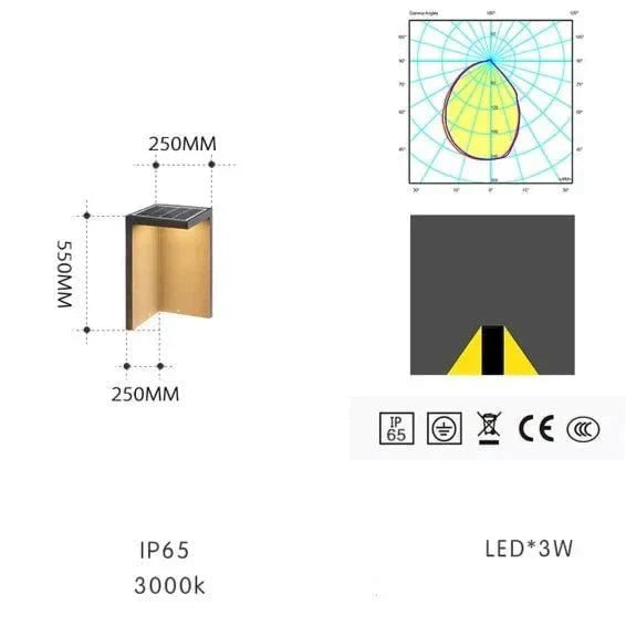 Block Lane Solar Outdoor Lamp | Minimalist LED Concrete Design | Warm White IP65 Waterproof Lighting