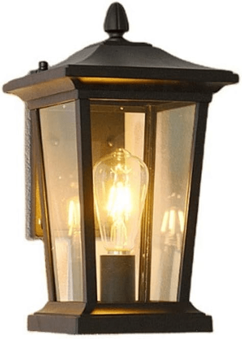 Farmhouse Outdoor Wall Lamp | Waterproof Glass Shade | Aluminum Frame | E27 LED Compatible | Porch & Garden Lighting | 25x37cm