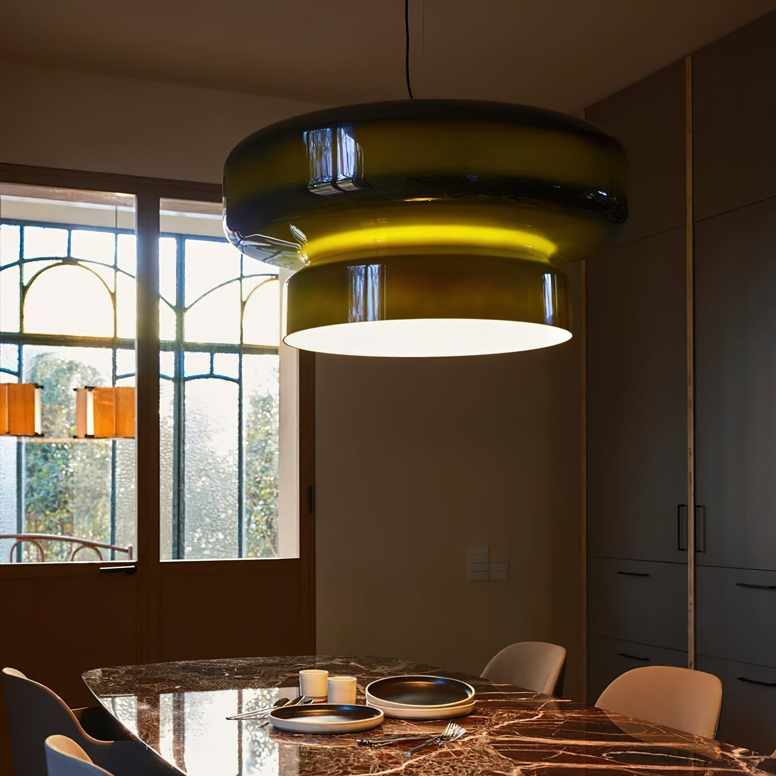 Bohemia Pendant Lamp | Blown Glass LED Light | Adjustable Suspension | Modern Organic Design for Home & Office