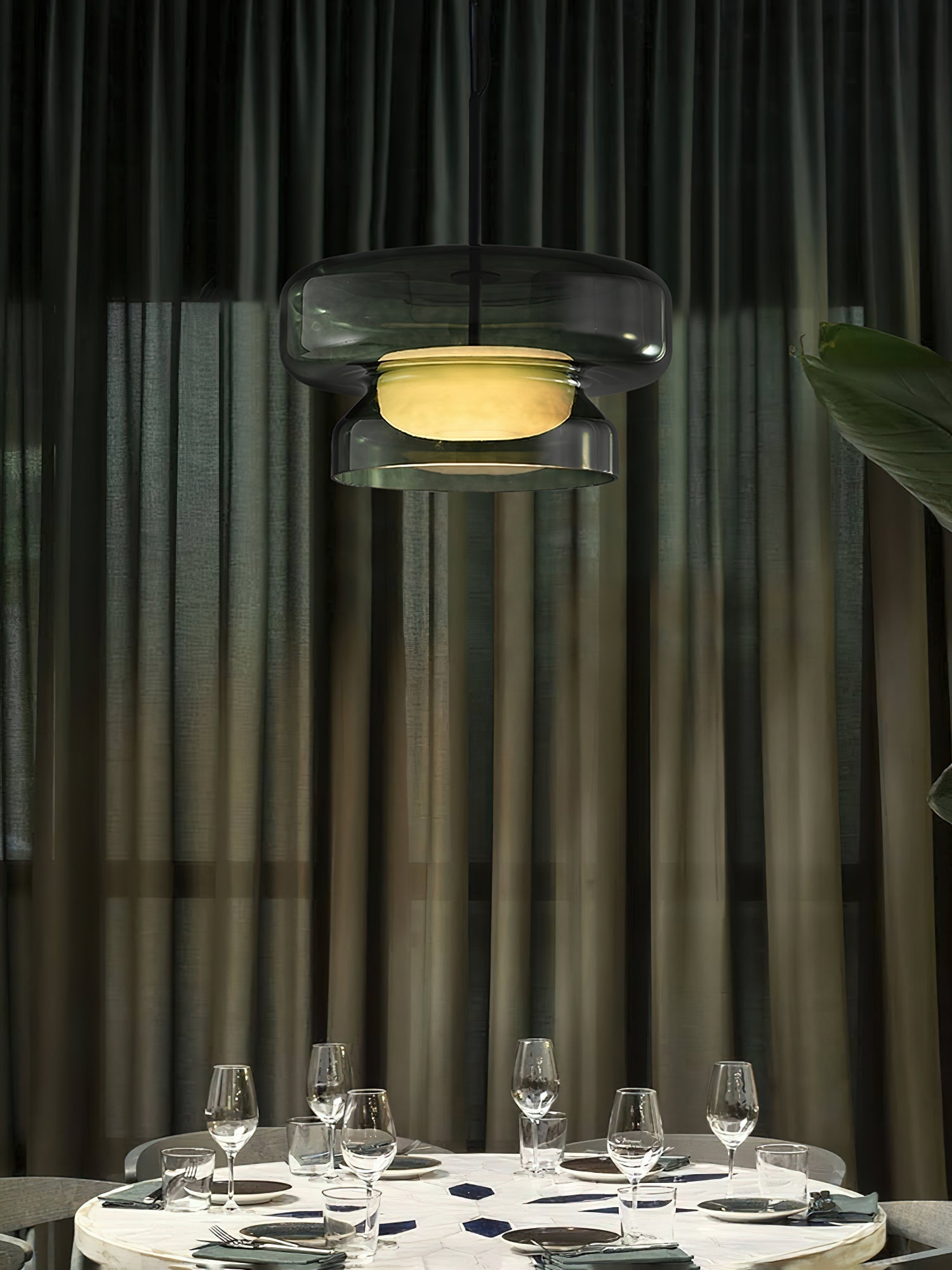 Bohemia Pendant Lamp | Blown Glass LED Light | Adjustable Suspension | Modern Organic Design for Home & Office