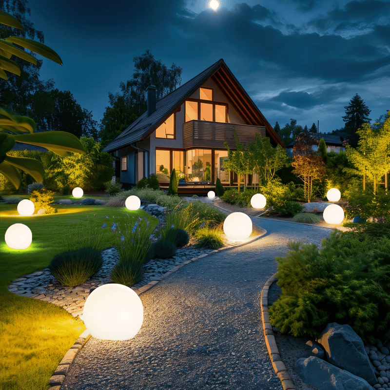 Solar Globe Garden Light Outdoor LED Lamp | IP65 Waterproof | Polyethylene & ABS | 15–60cm Decorative Garden Lighting