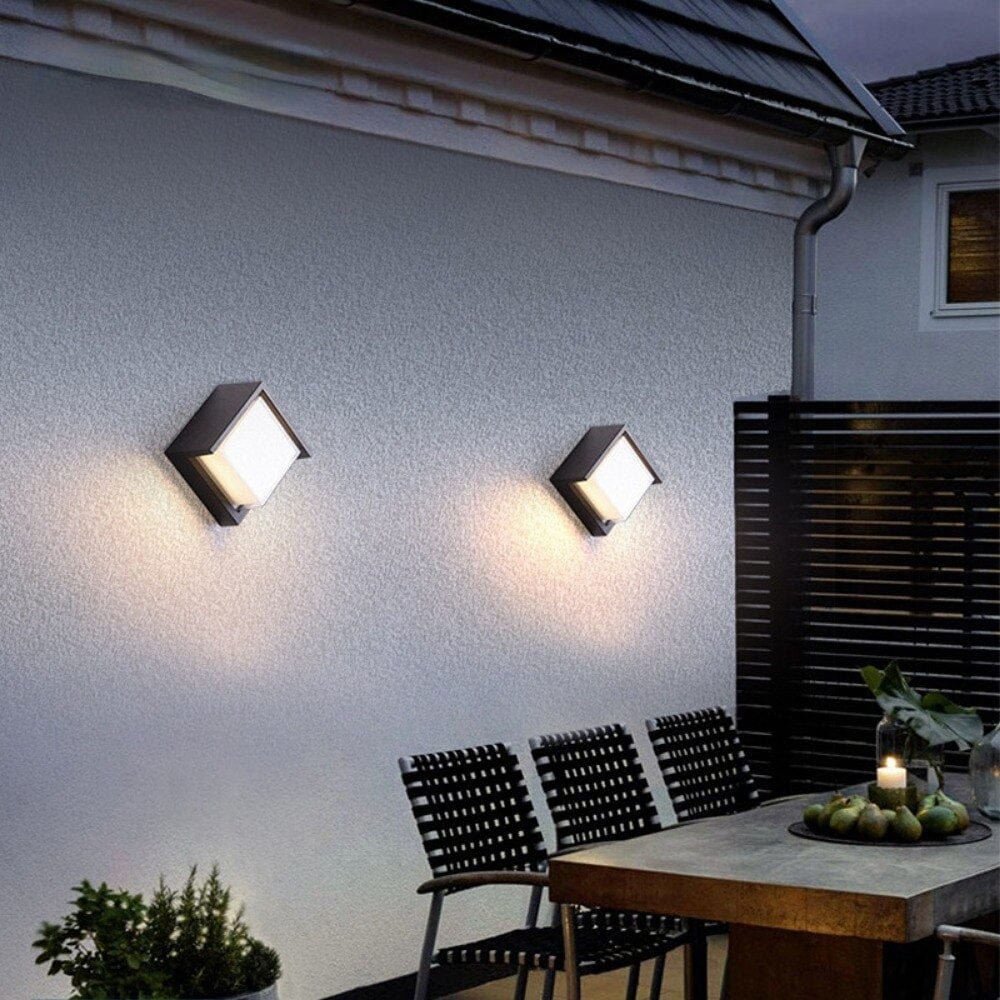 Boxer Outdoor Wall Light with Motion Sensor | Aluminum LED Lamp | Warm White IP65 Waterproof Lighting