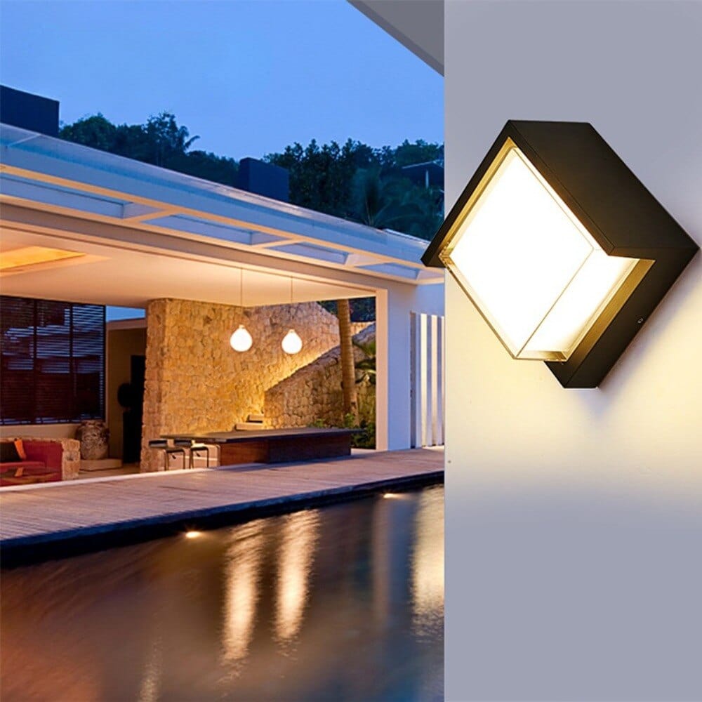 Boxer Outdoor Wall Light with Motion Sensor | Aluminum LED Lamp | Warm White IP65 Waterproof Lighting