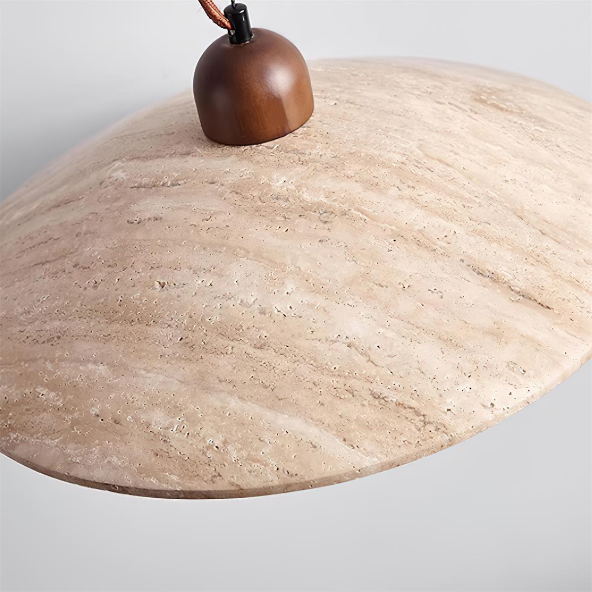 Brio Pendant Lamp | Travertine & Glass Ceiling Light | Rustic Modern Hanging Lamp 25cm | G9 LED/Incandescent | Living Room Bedroom Dining Room