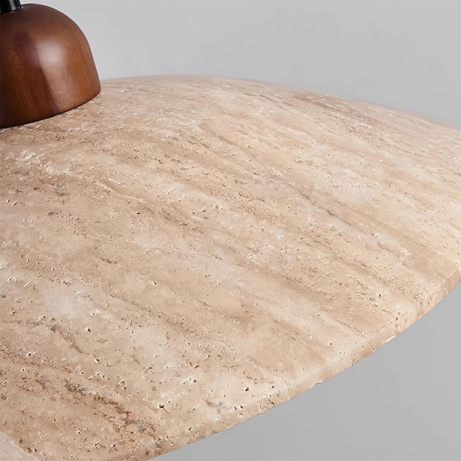 Brio Pendant Lamp | Travertine & Glass Ceiling Light | Rustic Modern Hanging Lamp 25cm | G9 LED/Incandescent | Living Room Bedroom Dining Room