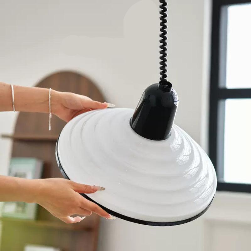 French Cream Glass Wind Pendant Lamp