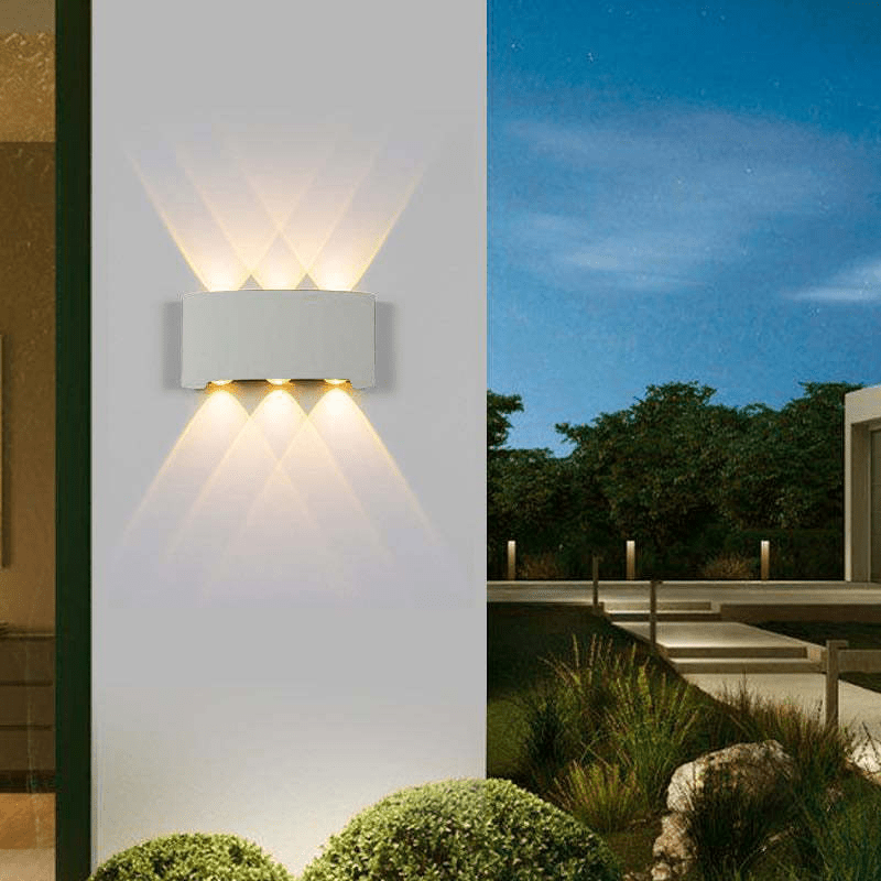 Outdoor LED Wall Lamp Waterproof Aluminum Light Fixture | Modern Up Down Beam Design | Multiple Watt Options | Indoor Outdoor Wall Lighting
