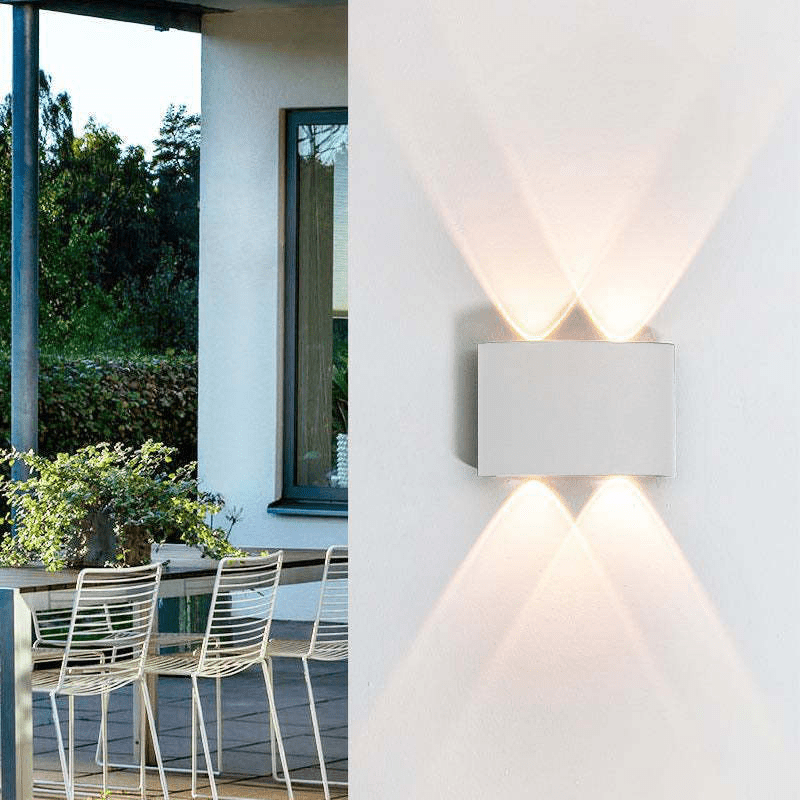 Outdoor LED Wall Lamp Waterproof Aluminum Light Fixture | Modern Up Down Beam Design | Multiple Watt Options | Indoor Outdoor Wall Lighting