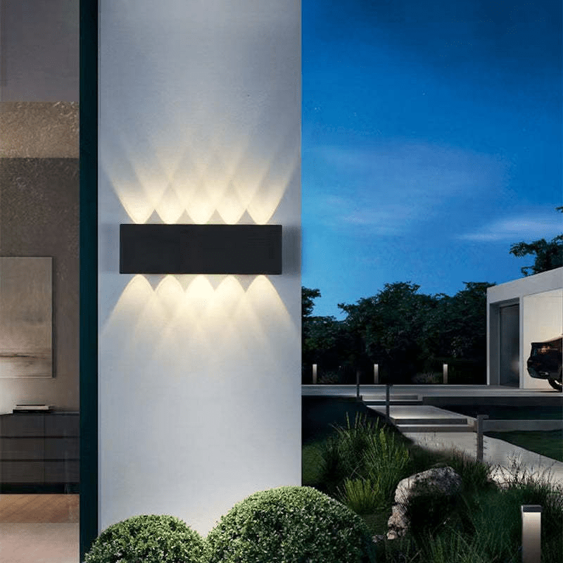 Outdoor LED Wall Lamp Waterproof Aluminum Light Fixture | Modern Up Down Beam Design | Multiple Watt Options | Indoor Outdoor Wall Lighting