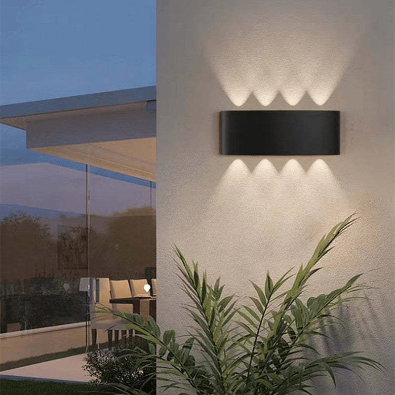 Outdoor LED Wall Lamp Waterproof Aluminum Light Fixture | Modern Up Down Beam Design | Multiple Watt Options | Indoor Outdoor Wall Lighting