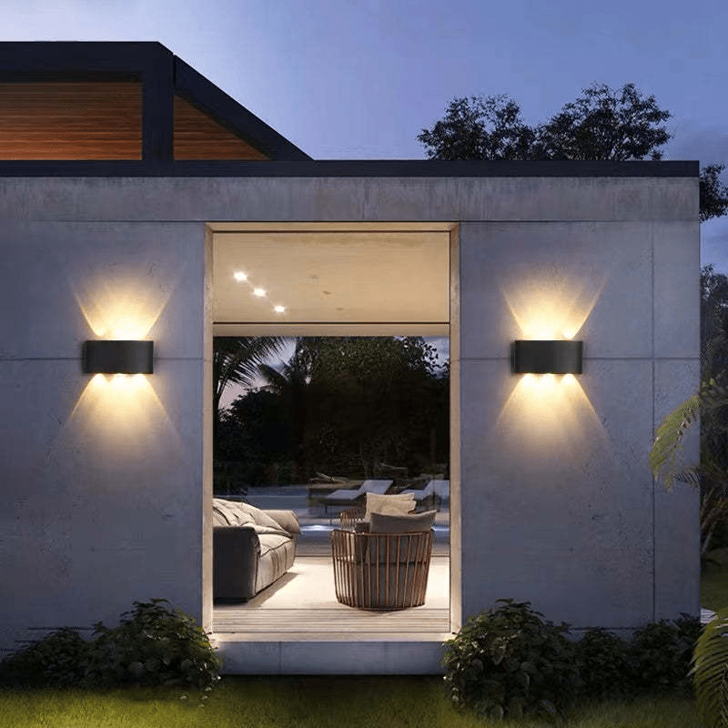 Outdoor LED Wall Lamp Waterproof Aluminum Light Fixture | Modern Up Down Beam Design | Multiple Watt Options | Indoor Outdoor Wall Lighting