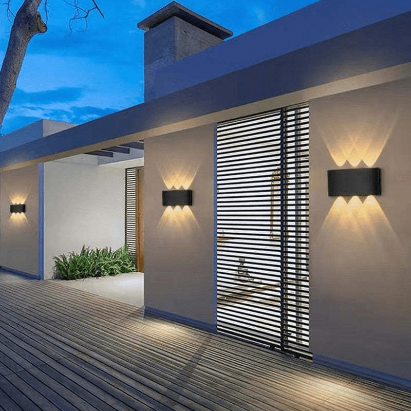 Outdoor LED Wall Lamp Waterproof Aluminum Light Fixture | Modern Up Down Beam Design | Multiple Watt Options | Indoor Outdoor Wall Lighting