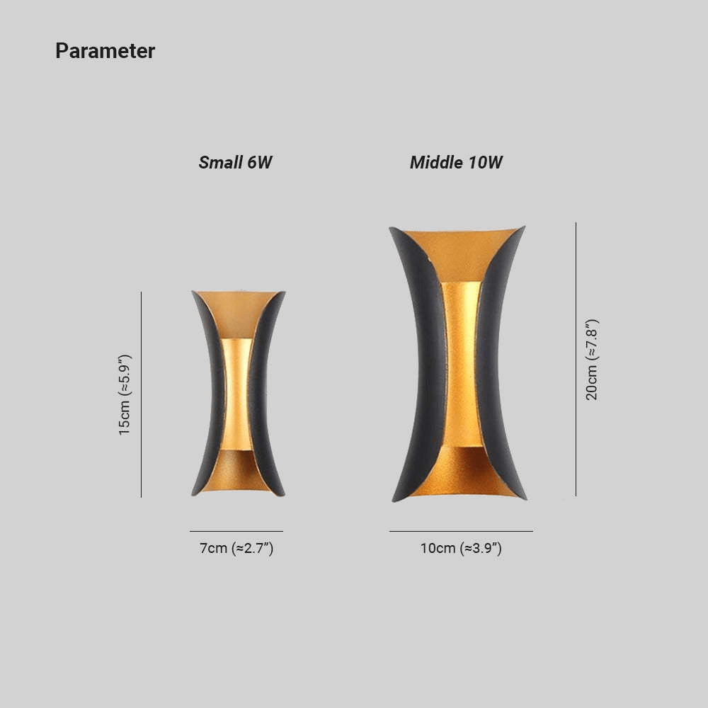 Outdoor Waterproof LED Wall Lamp Aluminum Up Down Light Fixture | Modern Dual Beam Design | Multiple Watt Options | Patio Porch Facade Lighting