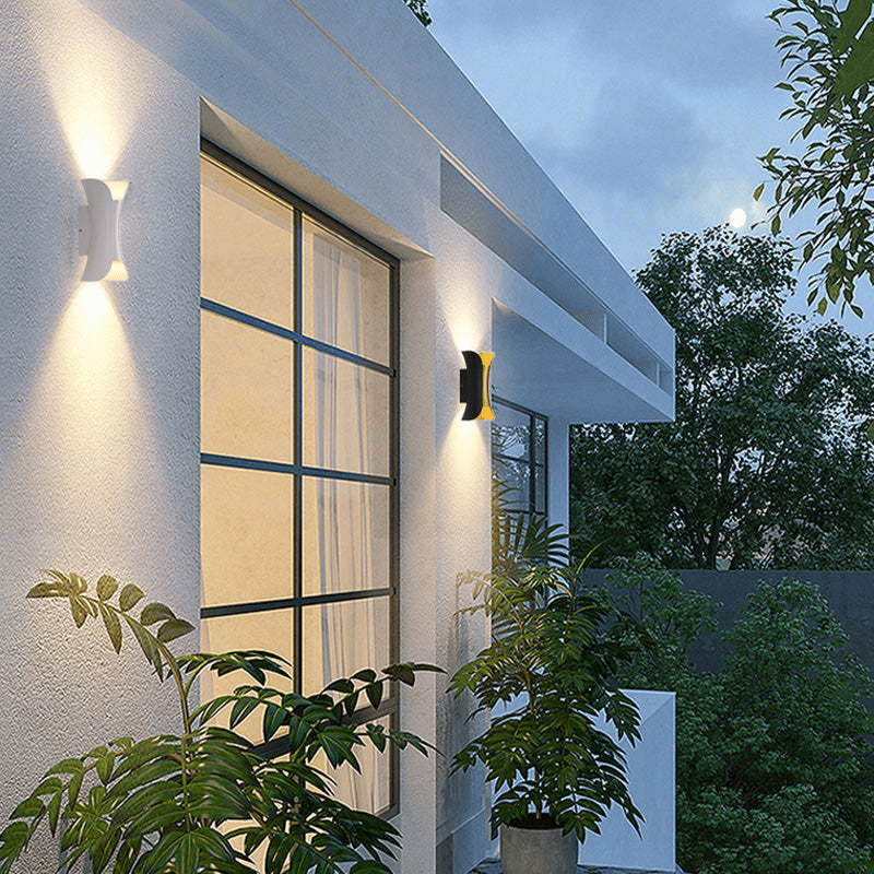 Outdoor Waterproof LED Wall Lamp Aluminum Up Down Light Fixture | Modern Dual Beam Design | Multiple Watt Options | Patio Porch Facade Lighting
