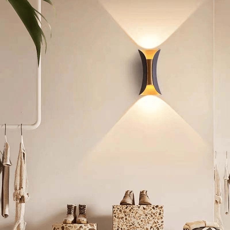 Outdoor Waterproof LED Wall Lamp Aluminum Up Down Light Fixture | Modern Dual Beam Design | Multiple Watt Options | Patio Porch Facade Lighting