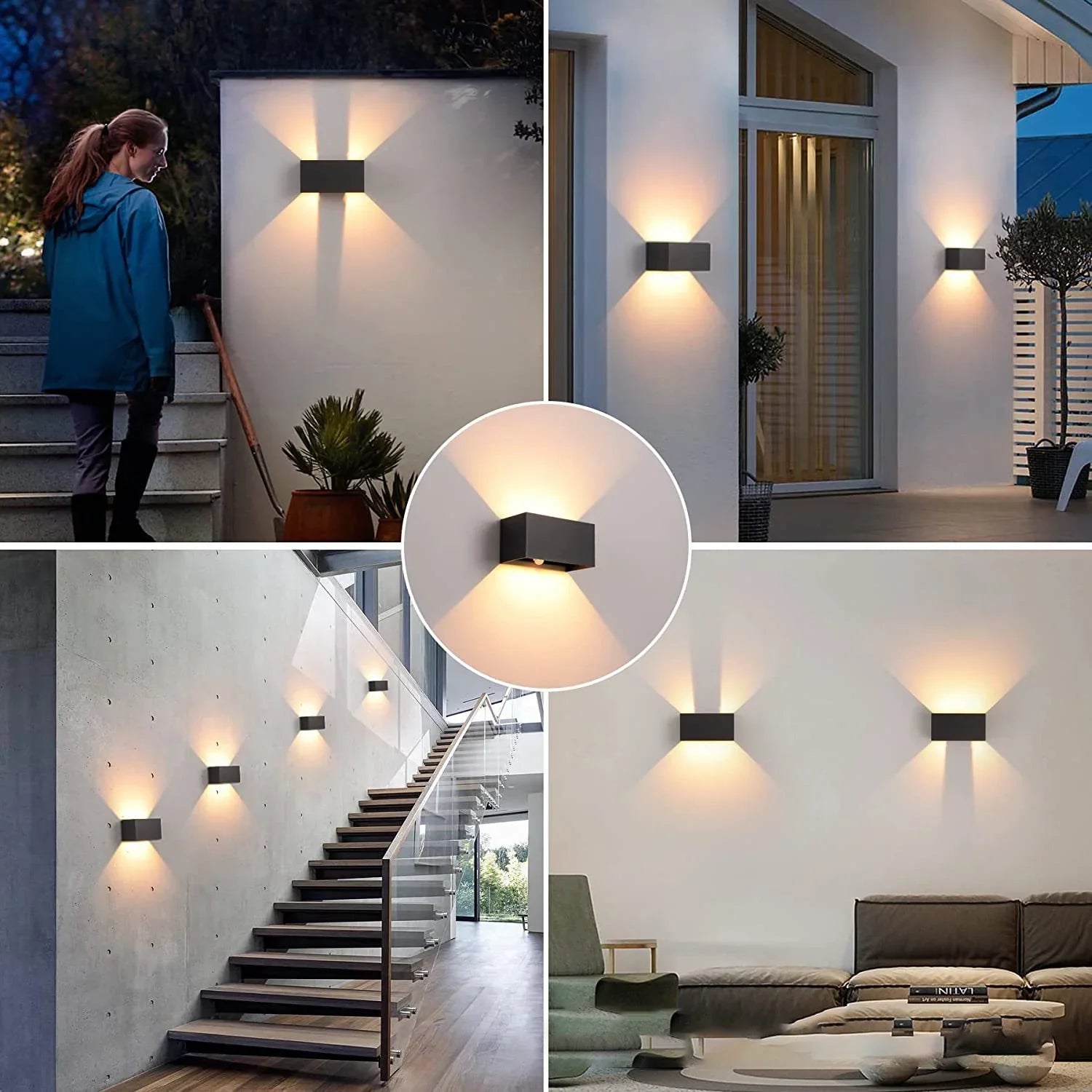 Numina Outdoor Wall Lamp with Motion Sensor | LED IP65 Waterproof Security Light | Modern Black