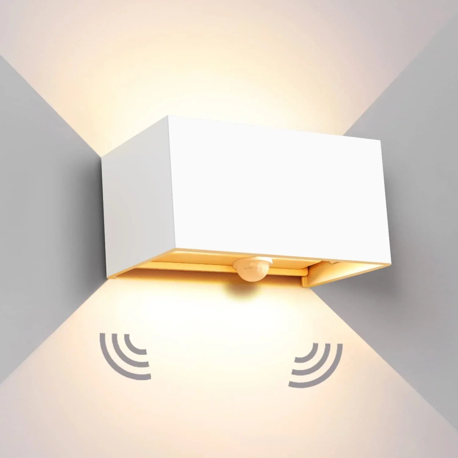Numina Outdoor Wall Lamp with Motion Sensor | LED IP65 Waterproof Security Light | Modern Black